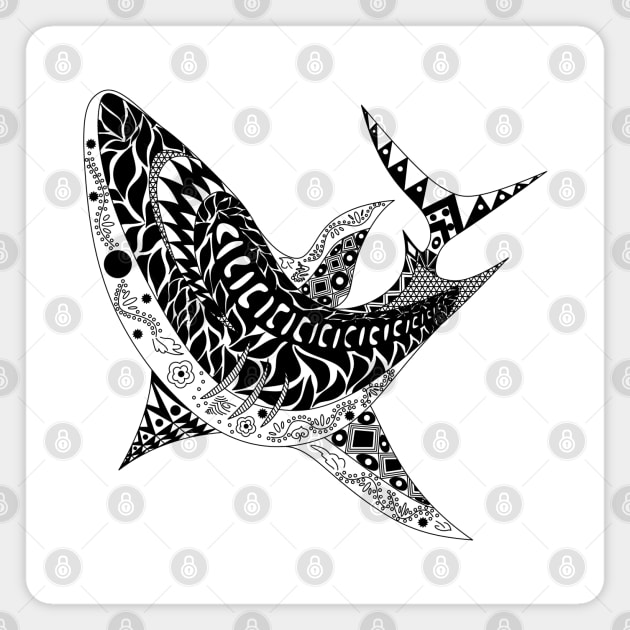 boho king shark ecopop Magnet by jorge_lebeau